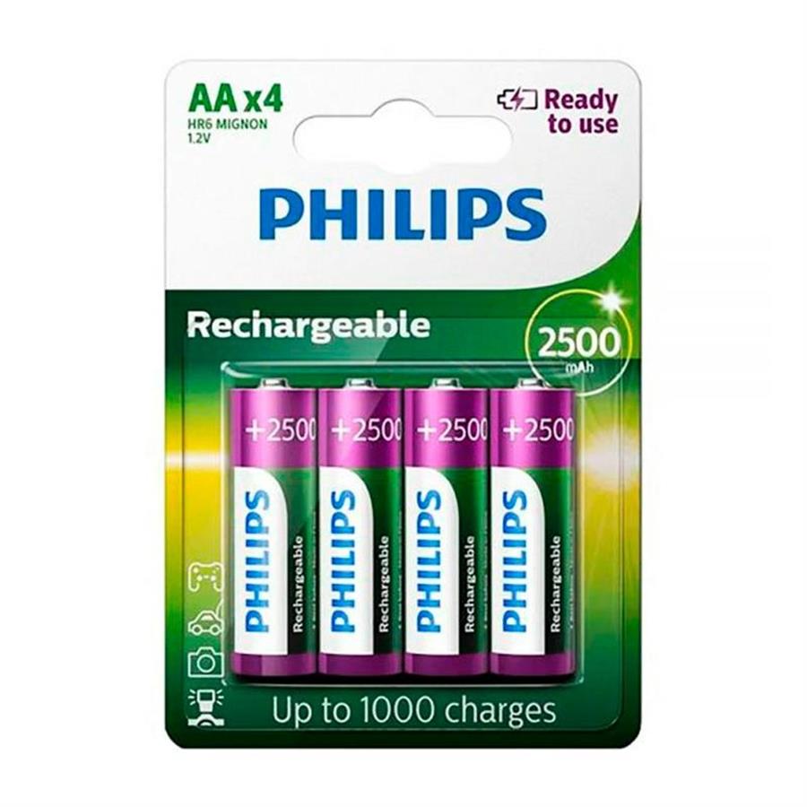 PILA RECARGABLE PHILIPS AA precio unit