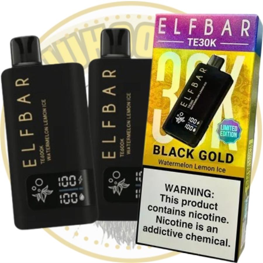 VAP ELFBAR 30K BLACK GOLD GREEN APPLE LEMON